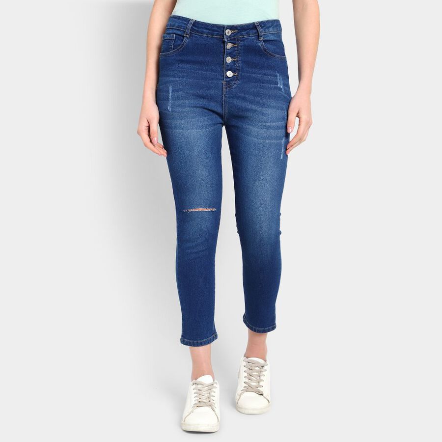 Ladies' Jeans, गहरा नीला, large image number null